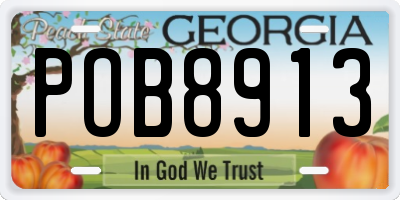 GA license plate POB8913