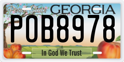 GA license plate POB8978