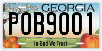 GA license plate POB9001