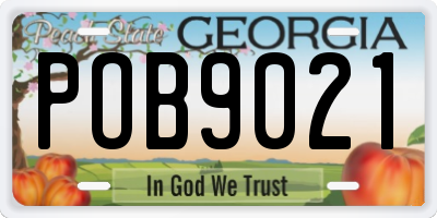 GA license plate POB9021