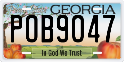GA license plate POB9047