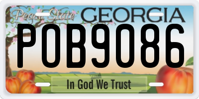 GA license plate POB9086