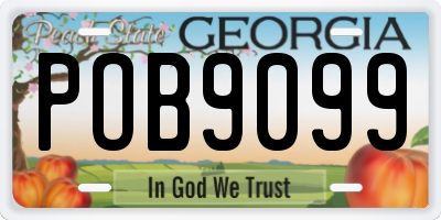 GA license plate POB9099