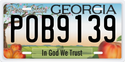 GA license plate POB9139