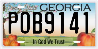 GA license plate POB9141