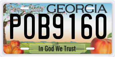 GA license plate POB9160