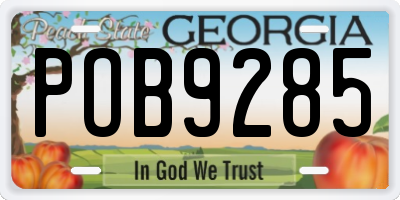 GA license plate POB9285