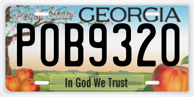 GA license plate POB9320