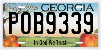 GA license plate POB9339