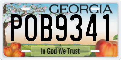 GA license plate POB9341