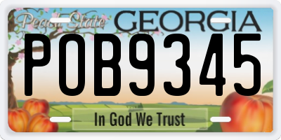GA license plate POB9345