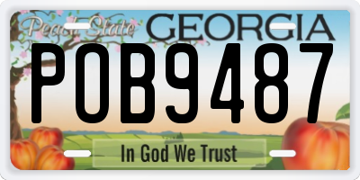GA license plate POB9487