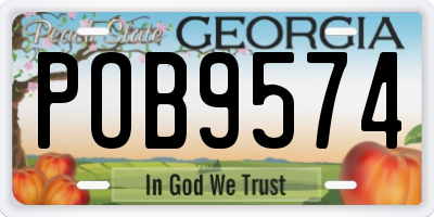GA license plate POB9574