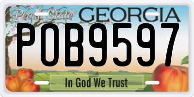 GA license plate POB9597