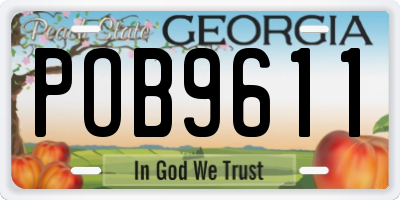 GA license plate POB9611
