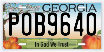 GA license plate POB9640