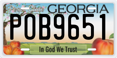 GA license plate POB9651