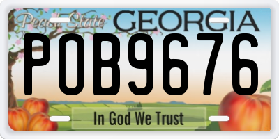 GA license plate POB9676
