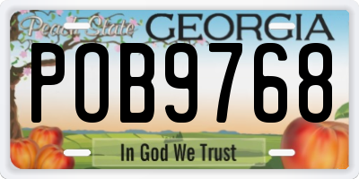 GA license plate POB9768
