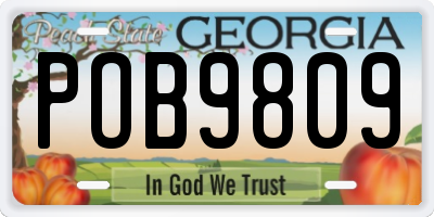GA license plate POB9809