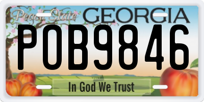 GA license plate POB9846