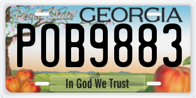 GA license plate POB9883