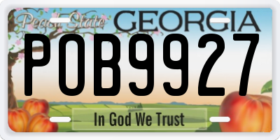 GA license plate POB9927