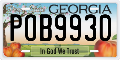 GA license plate POB9930