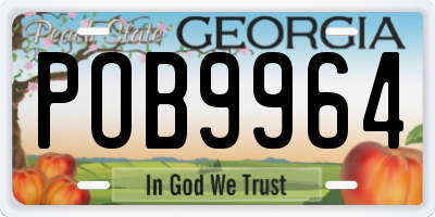GA license plate POB9964