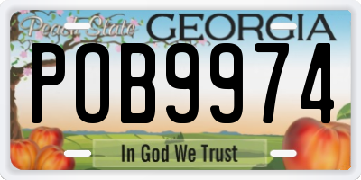 GA license plate POB9974