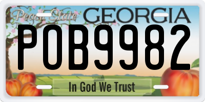 GA license plate POB9982