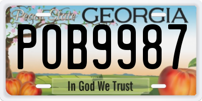 GA license plate POB9987