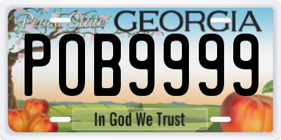 GA license plate POB9999