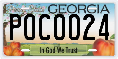 GA license plate POC0024