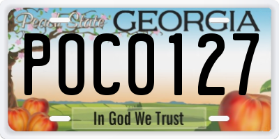 GA license plate POC0127