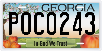 GA license plate POC0243