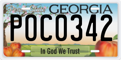 GA license plate POC0342