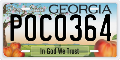 GA license plate POC0364