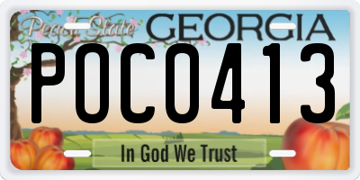 GA license plate POC0413