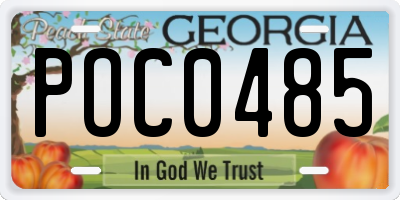 GA license plate POC0485