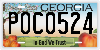 GA license plate POC0524