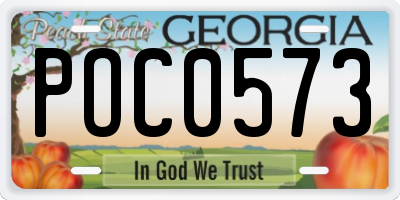 GA license plate POC0573