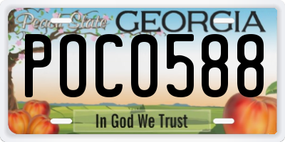 GA license plate POC0588