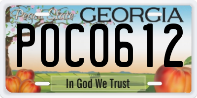 GA license plate POC0612