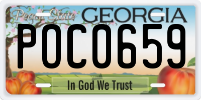 GA license plate POC0659