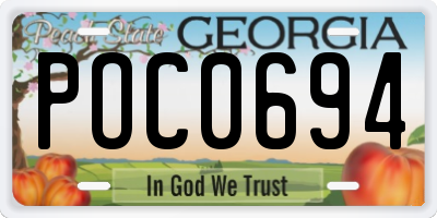 GA license plate POC0694