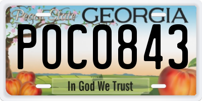 GA license plate POC0843