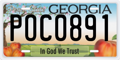 GA license plate POC0891