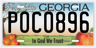 GA license plate POC0896