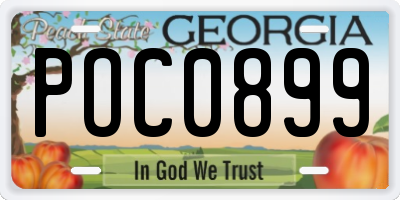 GA license plate POC0899